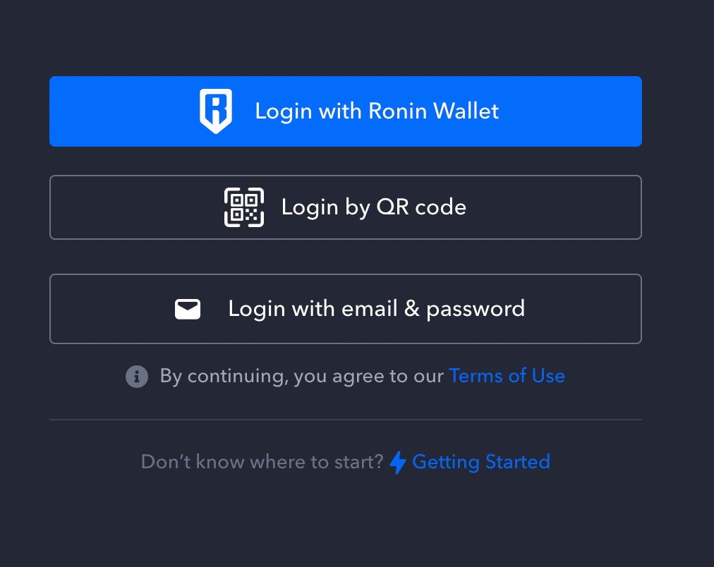 axie marketplace login with ronin wallet