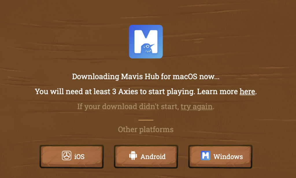 download mavis hub for axie infinity