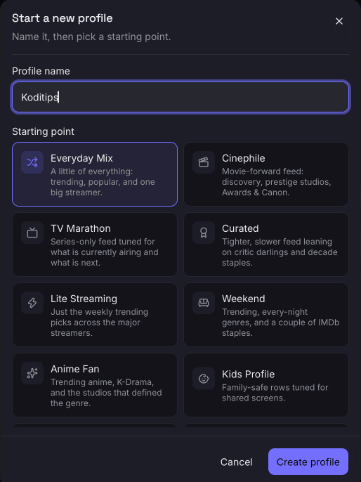 02 - xperience nuvio create a new profile