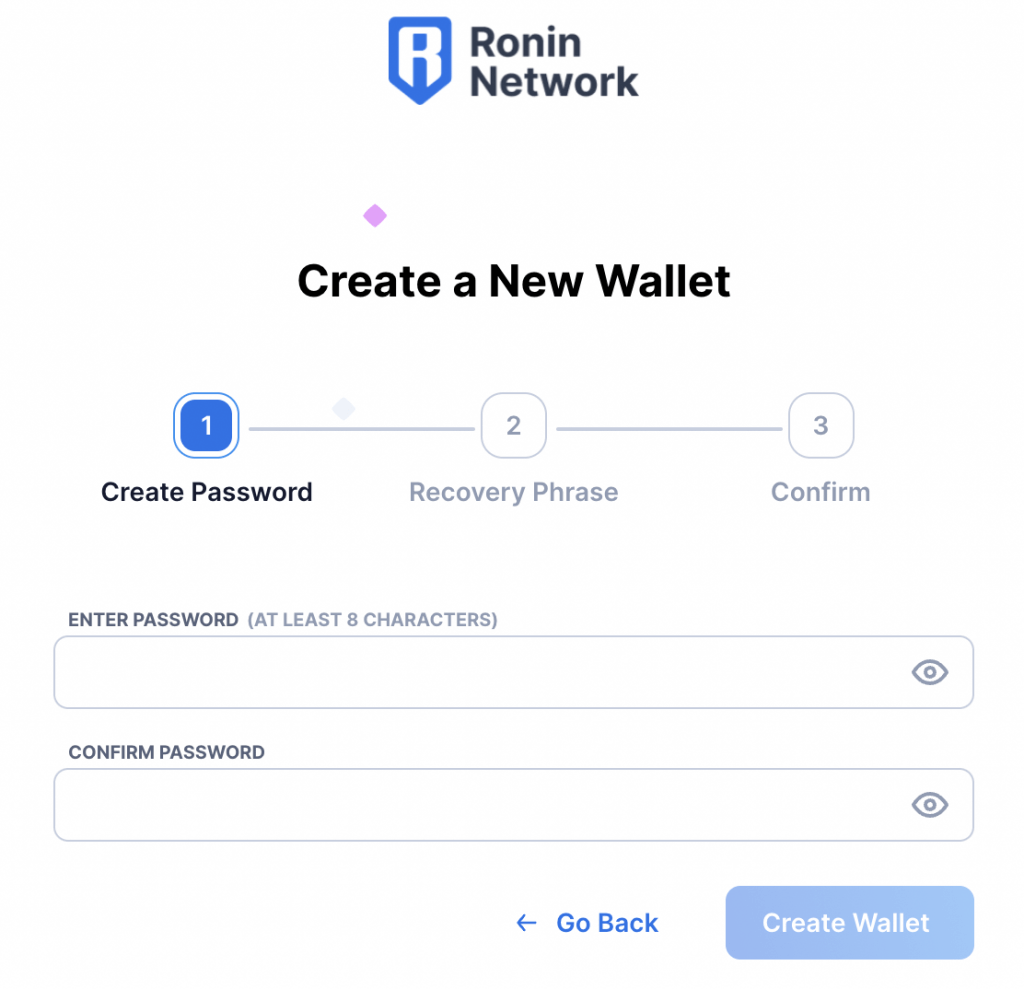 setup ronin create a new wallet