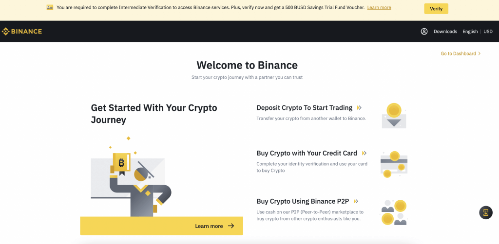 04 - how to create a binance account binance welcome page