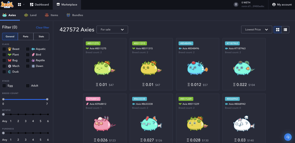 axie marketplace