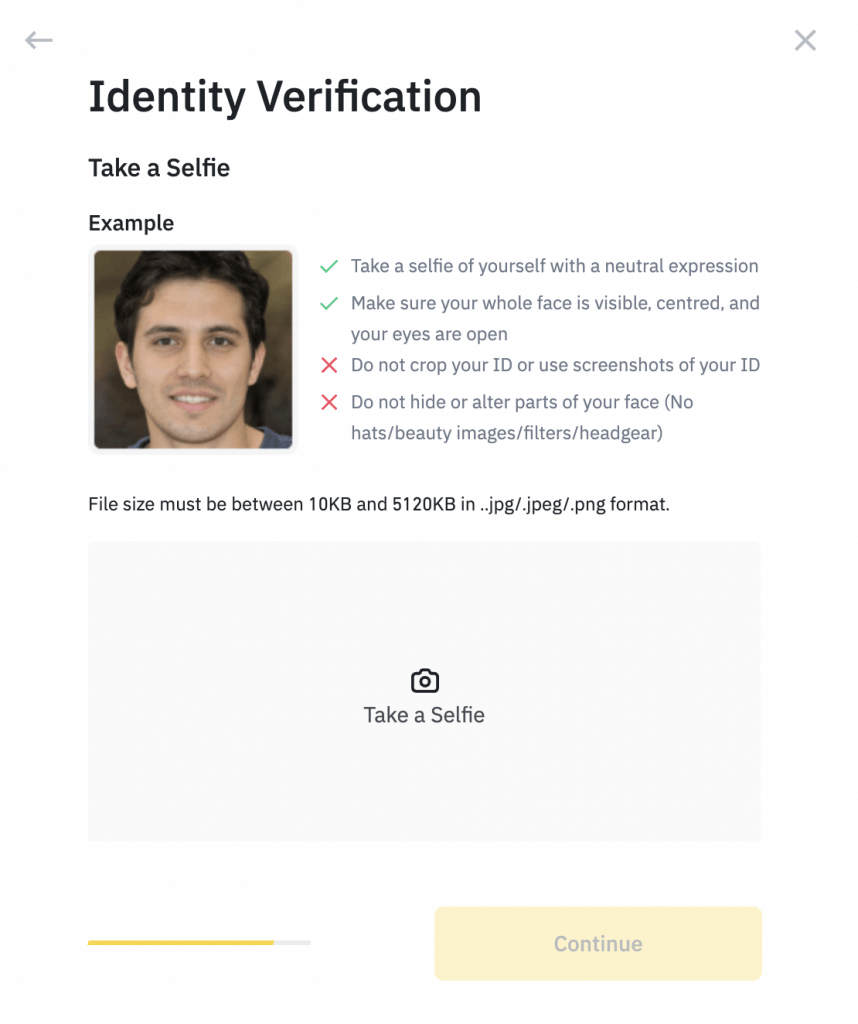 07 - how to verify your binance account picture selfie