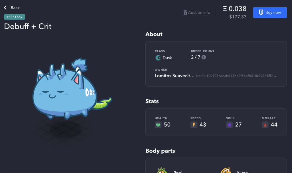 axie character screen