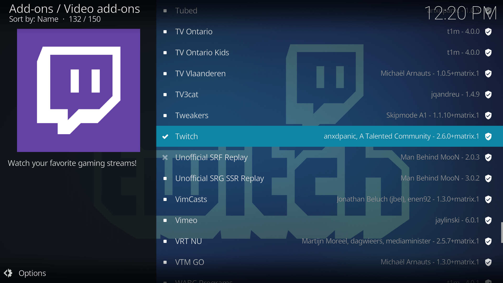 Kodi Twitch Installation Complete