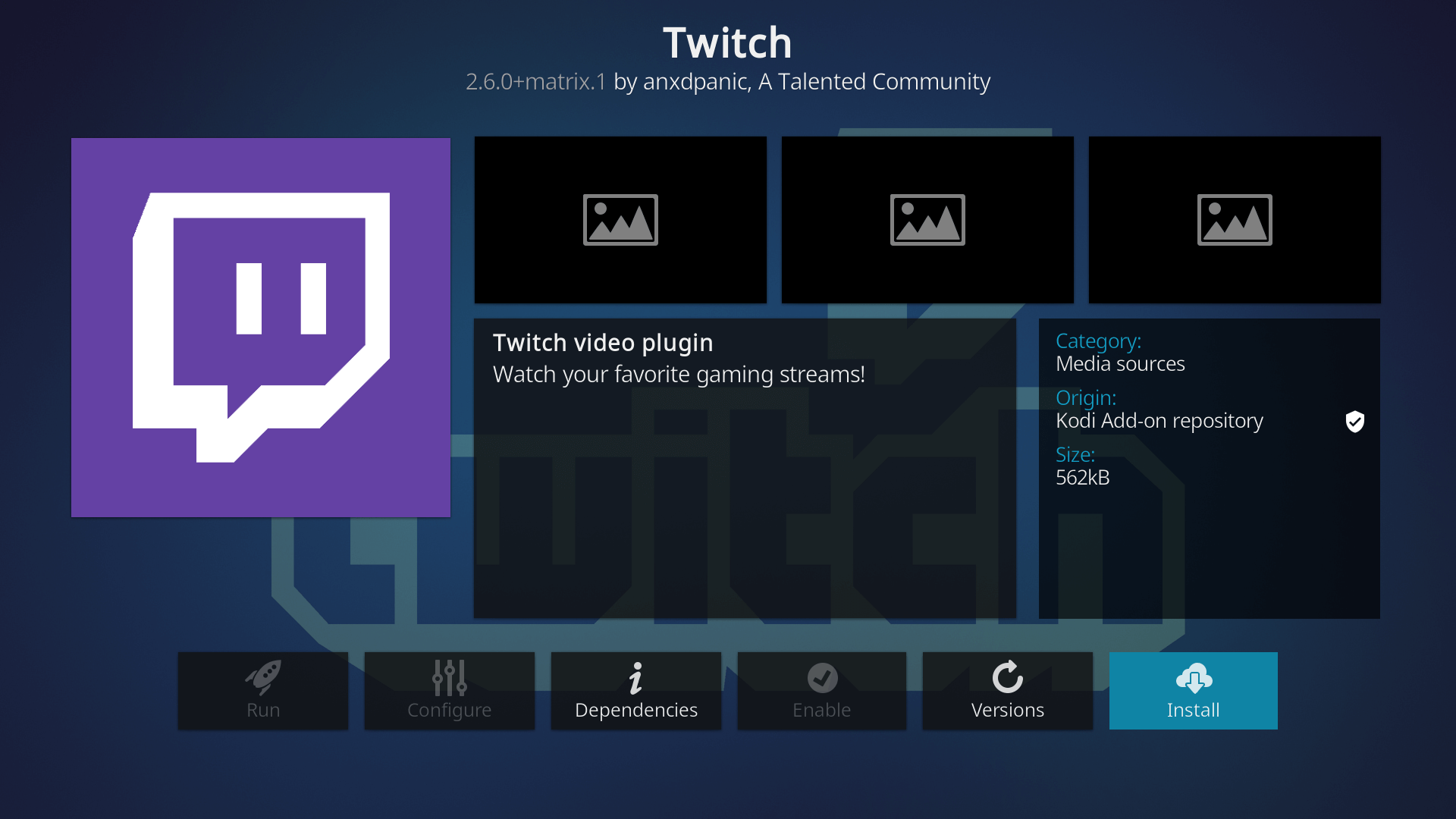 Kodi Twitch Page