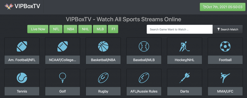 VIPBoxTV free sports streaming site
