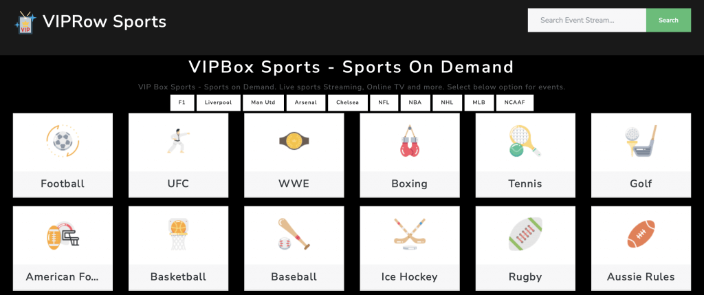 VIPRow Sports best free sports streaming site