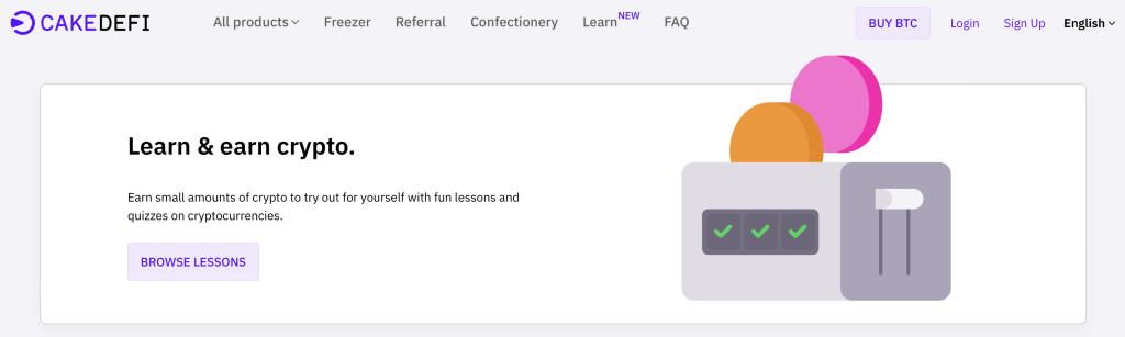 cake defi learn and earn crypto