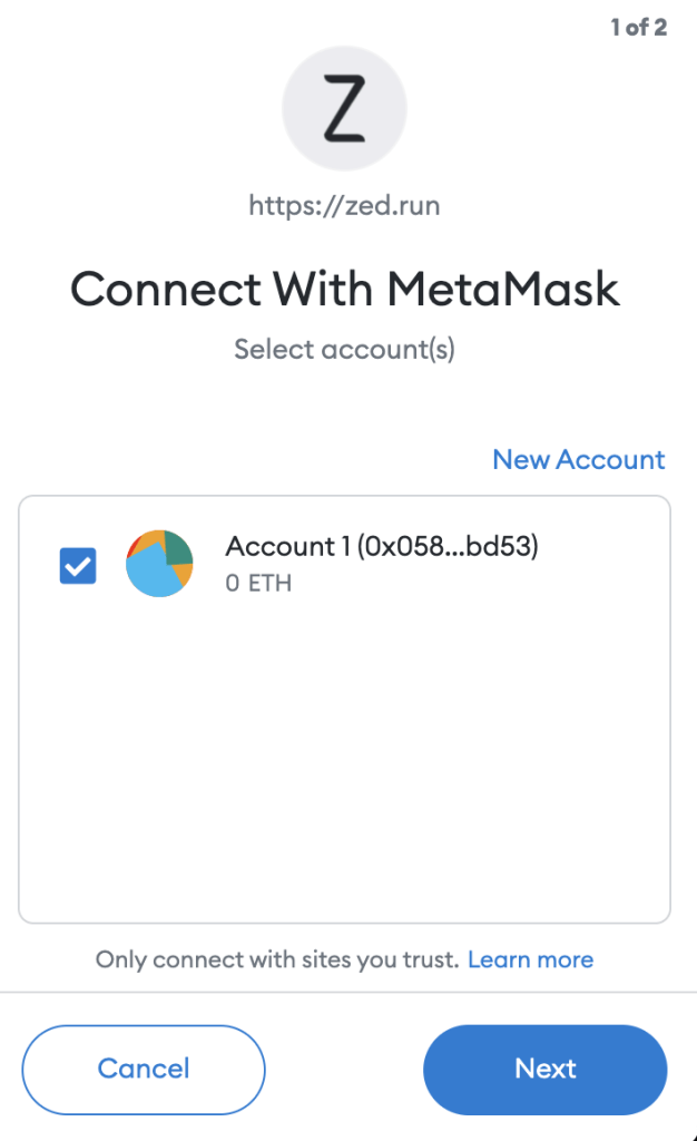 connect metamask to zed run