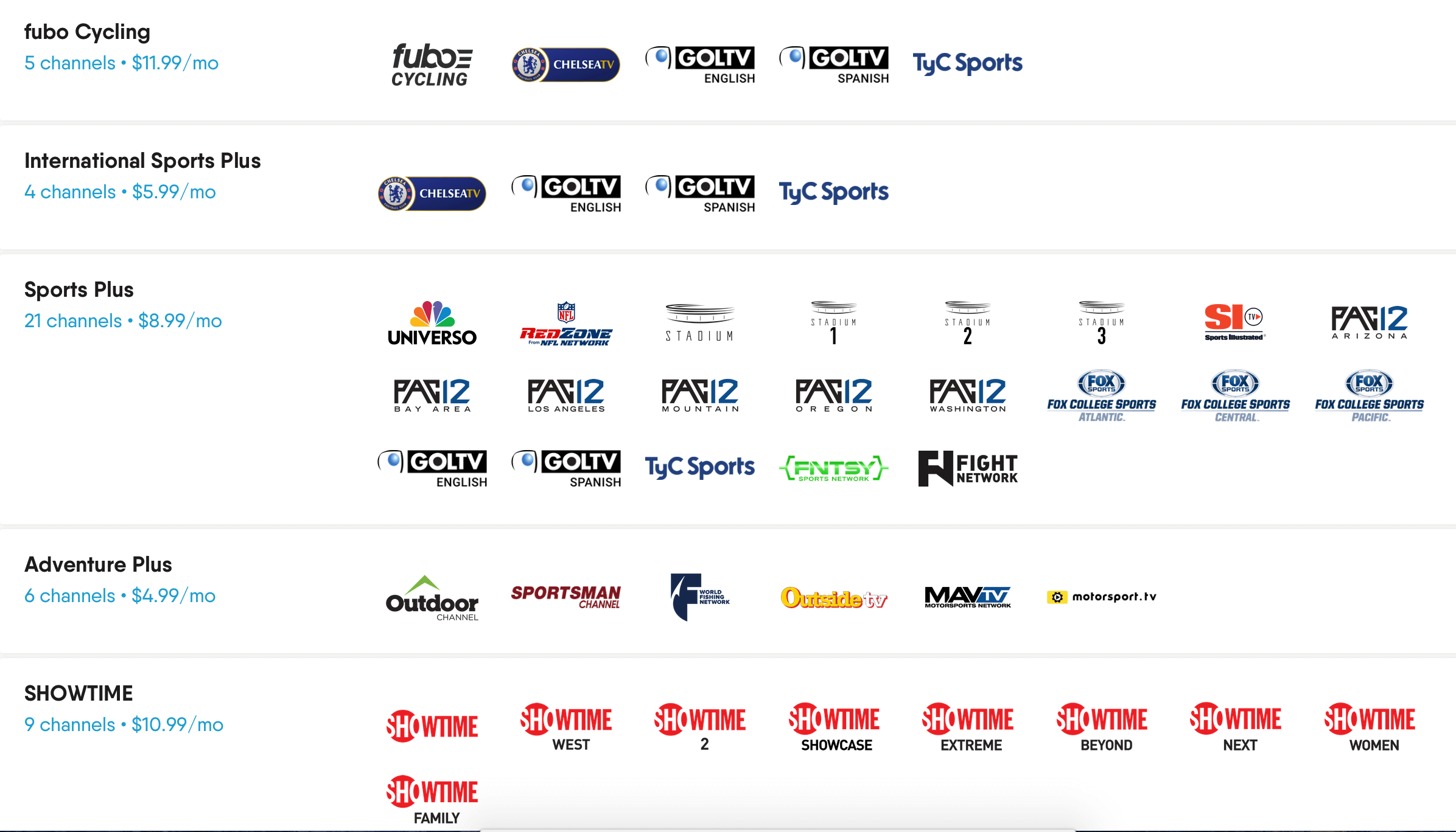 fubotv channels