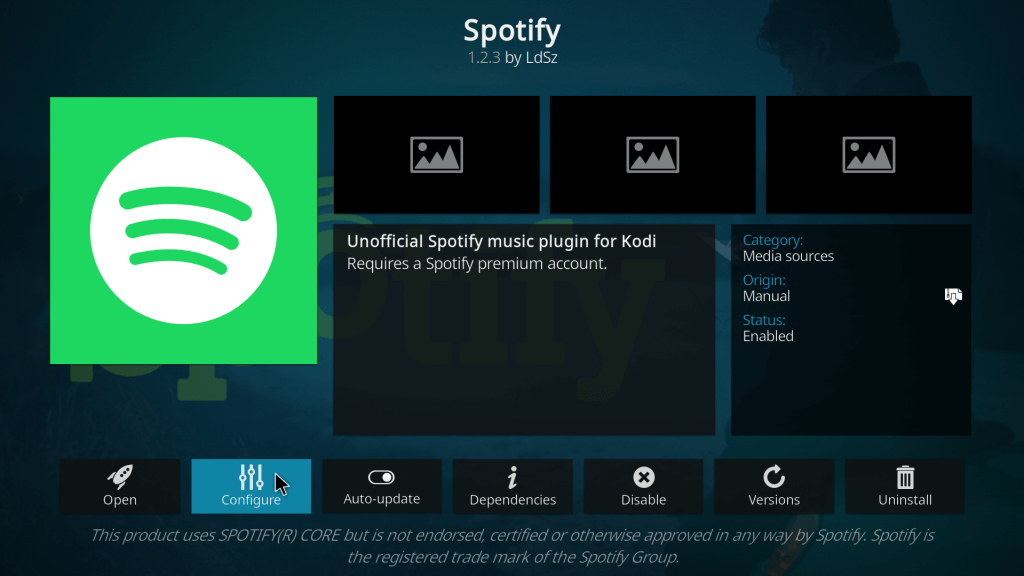 configure spotify