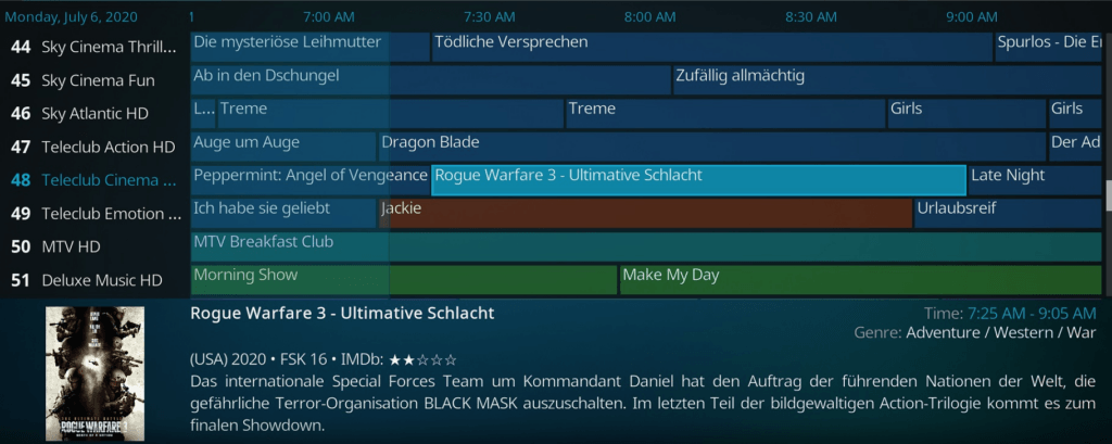 setup an epg on kodi