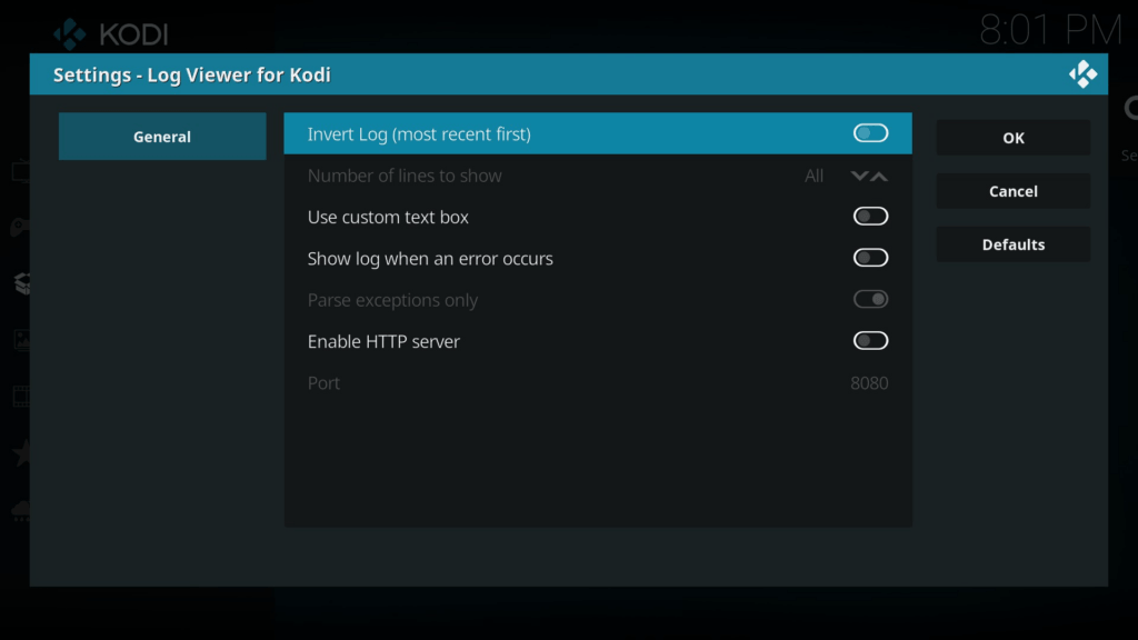 how to view kodi log files
