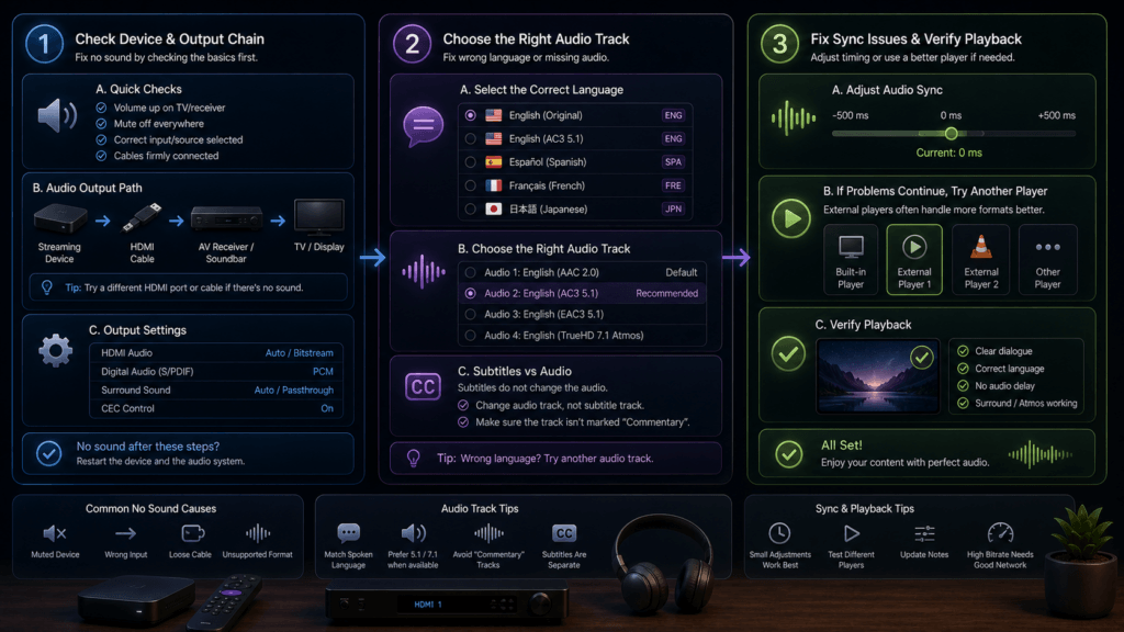 nuvio not working audio problems