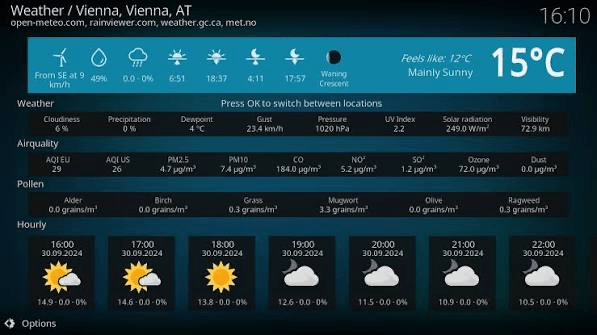 kodi tips check weather
