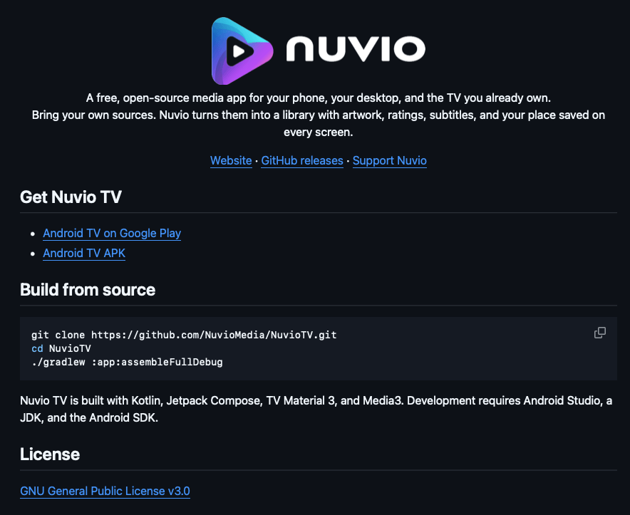 nuvio removed from google play download from github
