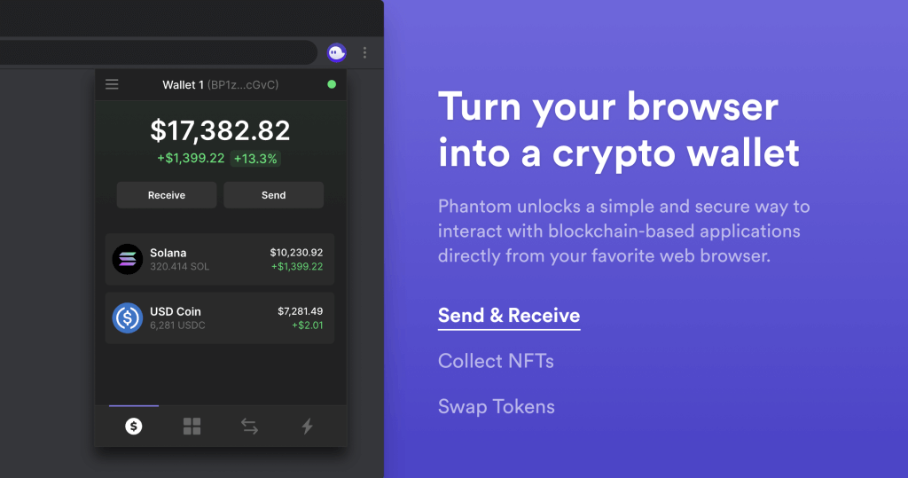 phantom wallet send and receive crypto
