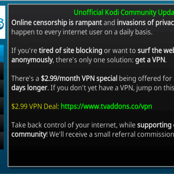 remove tvaddons notifications