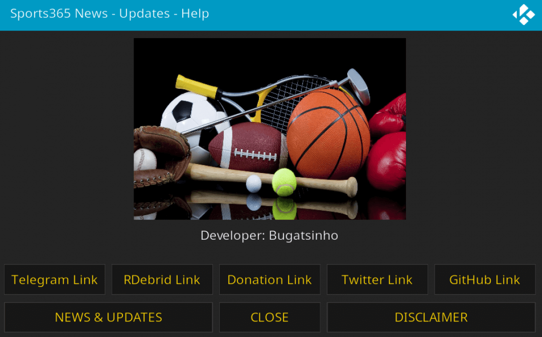 Sport 365 Kodi Addon Steam Live Sports NOW