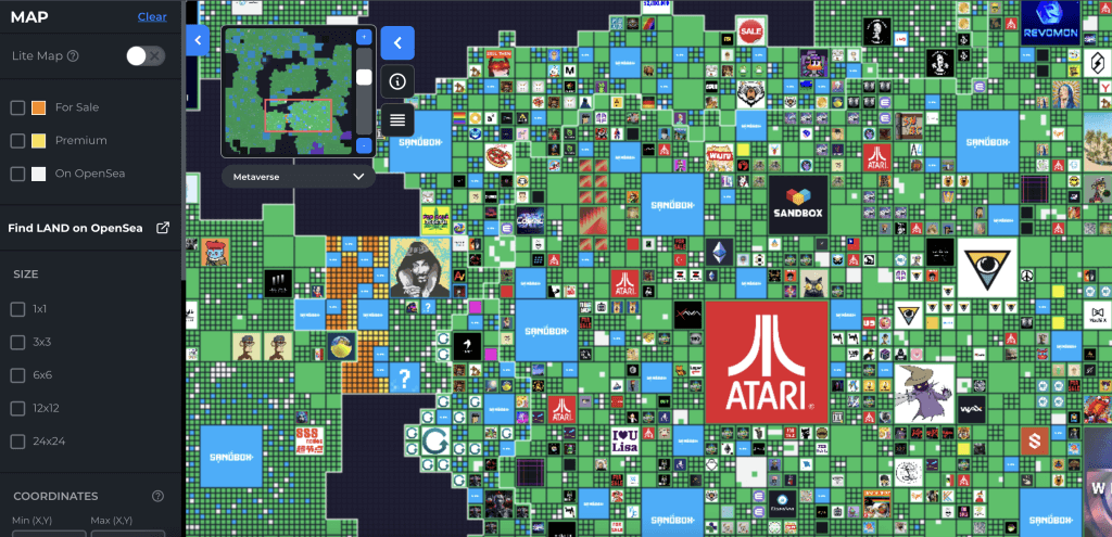 the sandbox crypto game map