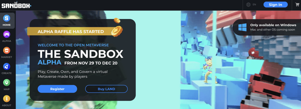 the sandbox play to earn crypto game