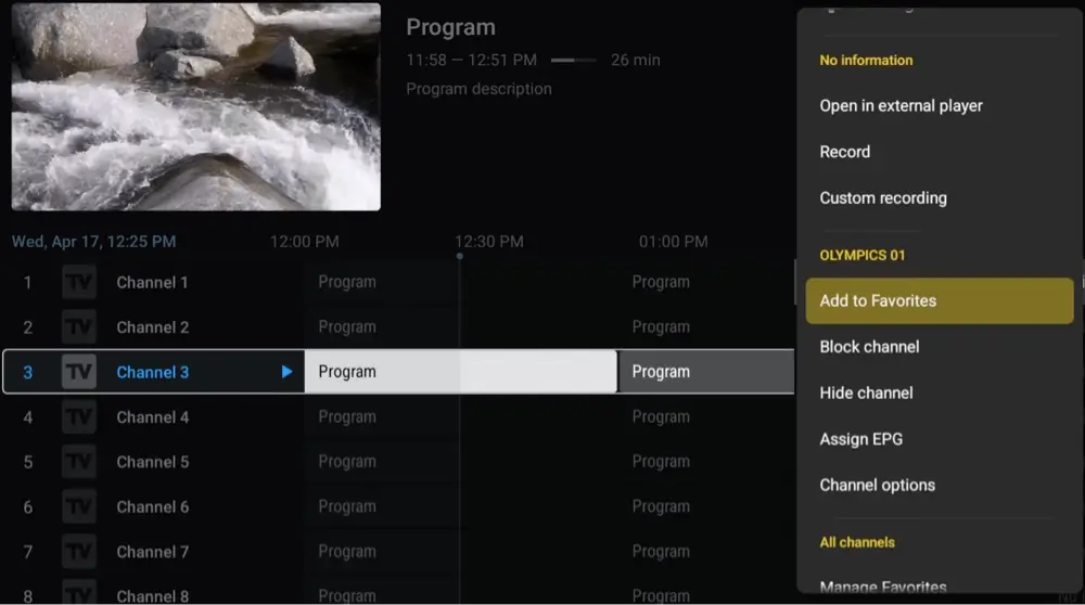 tivimate firestick main page screen