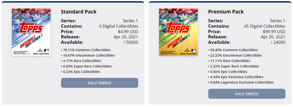 topps baseball card packs