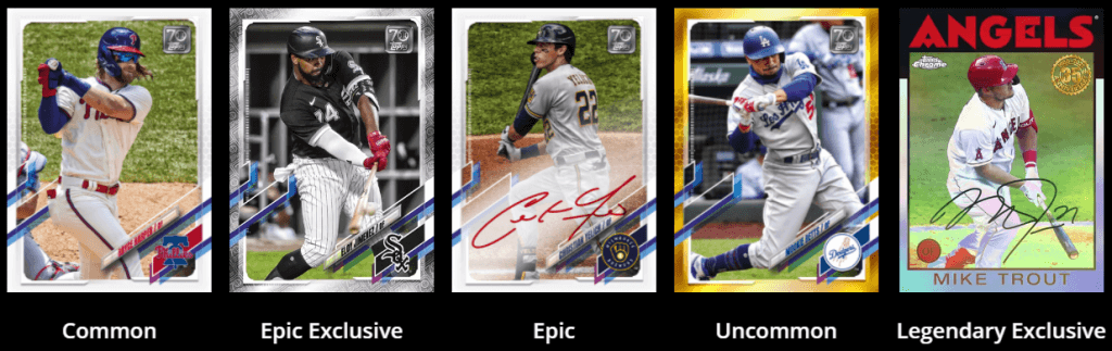 topps nft baseball card examples
