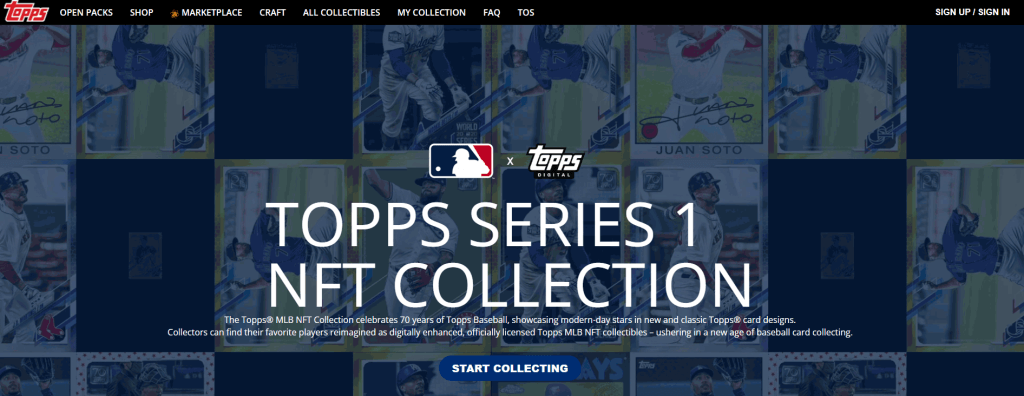 topps nft baseball cards home page