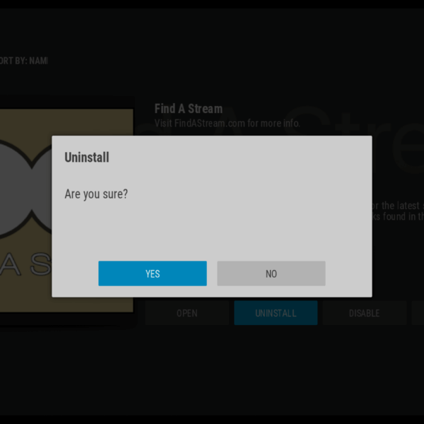 uninstall kodi add-ons