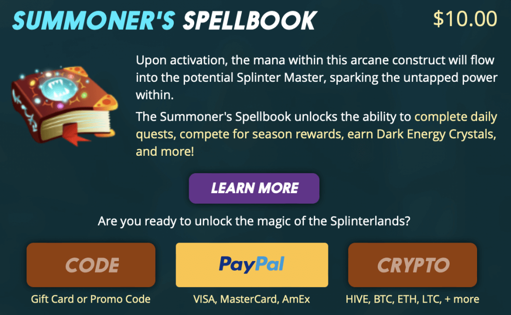 what is the summoner's spellbook